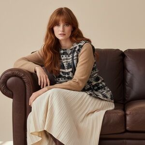 Kenneth Cole Reaction Multicolor Tapestry Zip Front Vest Size S